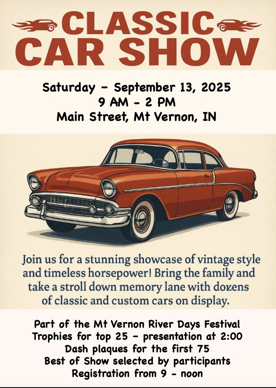 2025 Classic Car Show – Mt. Vernon River Days